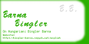 barna bingler business card